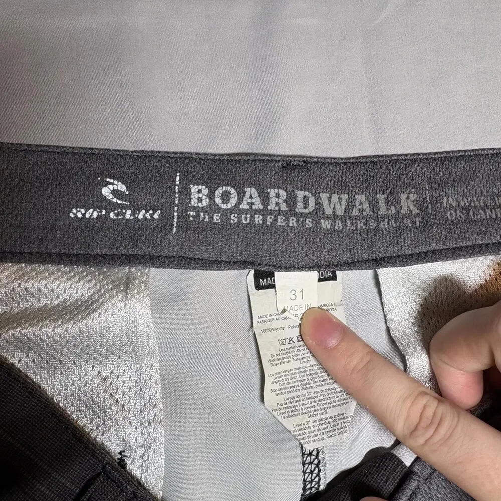 Rip curl boardwalk grey striped hybrid shorts
